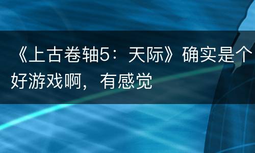 《上古卷轴5：天际》确实是个好游戏啊，有感觉