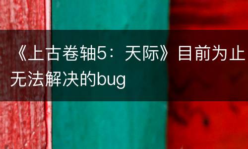 《上古卷轴5：天际》目前为止无法解决的bug
