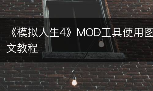 《模拟人生4》MOD工具使用图文教程