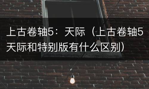上古卷轴5：天际（上古卷轴5天际和特别版有什么区别）