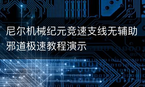 尼尔机械纪元竞速支线无辅助邪道极速教程演示