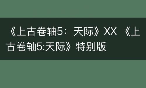 《上古卷轴5：天际》XX 《上古卷轴5:天际》特别版