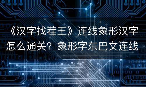 《汉字找茬王》连线象形汉字怎么通关？象形字东巴文连线通关攻略