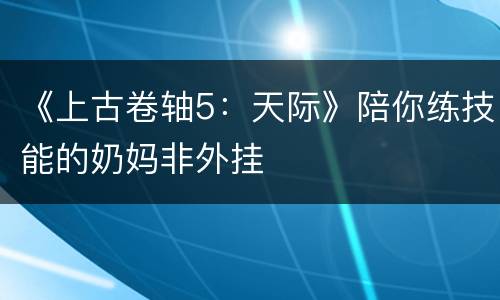 《上古卷轴5：天际》陪你练技能的奶妈非外挂