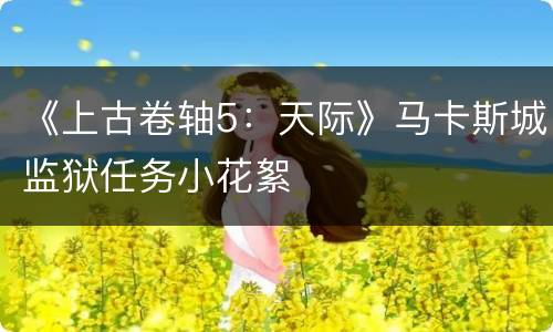 《上古卷轴5：天际》马卡斯城监狱任务小花絮