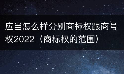 应当怎么样分别商标权跟商号权2022（商标权的范围）