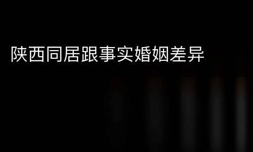 陕西同居跟事实婚姻差异