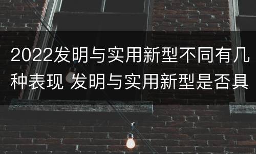 2022发明与实用新型不同有几种表现 发明与实用新型是否具有实用性