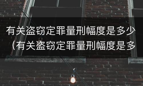 有关盗窃定罪量刑幅度是多少（有关盗窃定罪量刑幅度是多少年）