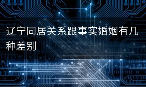 辽宁同居关系跟事实婚姻有几种差别