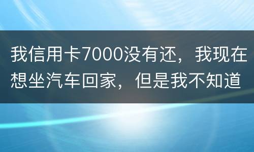 我信用卡7000没有还，我现在想坐汽车回家，但是我不知道自己有没有被网上通缉咋办