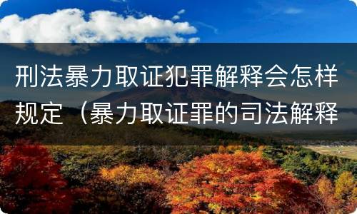 刑法暴力取证犯罪解释会怎样规定（暴力取证罪的司法解释）