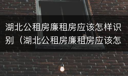 湖北公租房廉租房应该怎样识别（湖北公租房廉租房应该怎样识别呢）