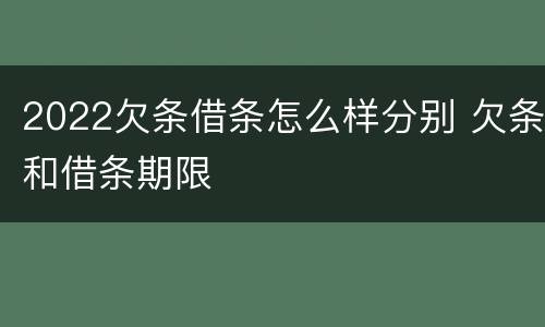 2022欠条借条怎么样分别 欠条和借条期限