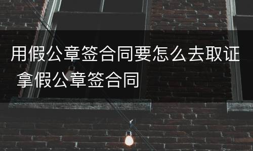 用假公章签合同要怎么去取证 拿假公章签合同