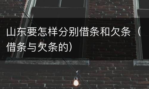 山东要怎样分别借条和欠条（借条与欠条的）