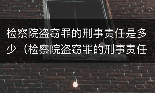 检察院盗窃罪的刑事责任是多少（检察院盗窃罪的刑事责任是多少条）