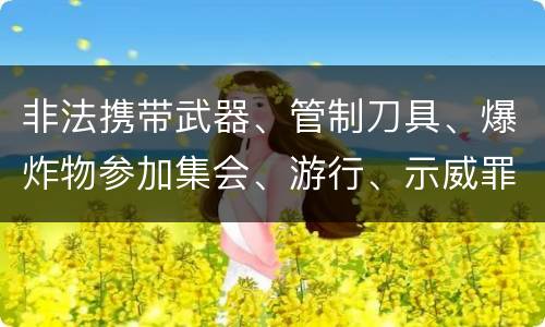 非法携带武器、管制刀具、爆炸物参加集会、游行、示威罪构成