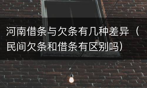 河南借条与欠条有几种差异（民间欠条和借条有区别吗）