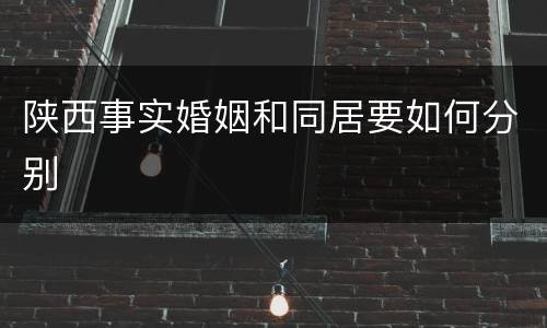 陕西事实婚姻和同居要如何分别