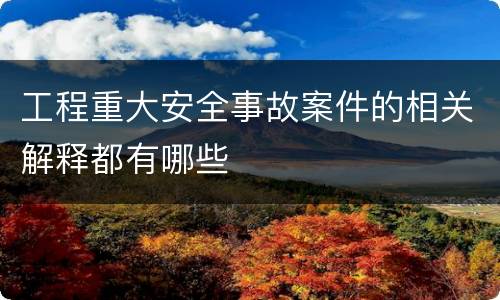 工程重大安全事故案件的相关解释都有哪些