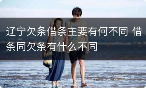 辽宁欠条借条主要有何不同 借条同欠条有什么不同