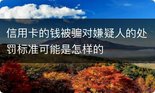 信用卡的钱被骗对嫌疑人的处罚标准可能是怎样的