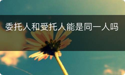 委托人和受托人能是同一人吗