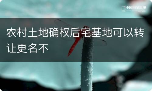 农村土地确权后宅基地可以转让更名不