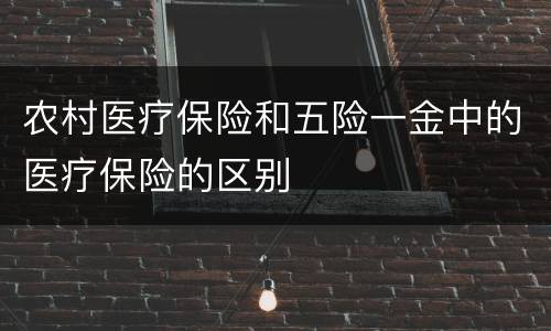 农村医疗保险和五险一金中的医疗保险的区别
