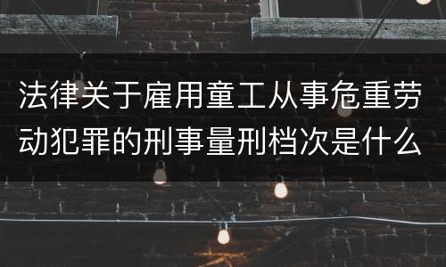 法律关于雇用童工从事危重劳动犯罪的刑事量刑档次是什么