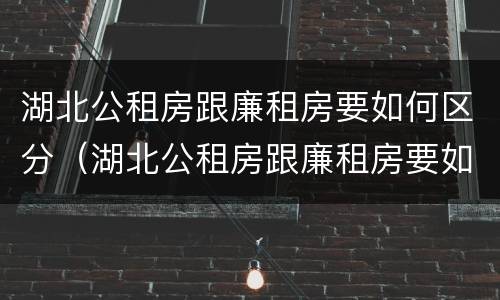 湖北公租房跟廉租房要如何区分（湖北公租房跟廉租房要如何区分呢）