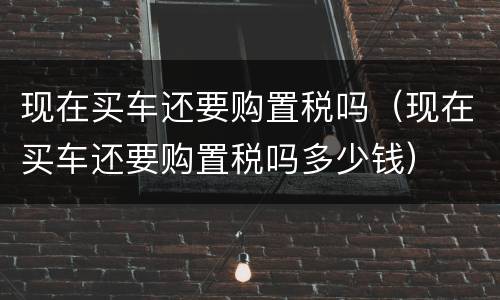 现在买车还要购置税吗（现在买车还要购置税吗多少钱）