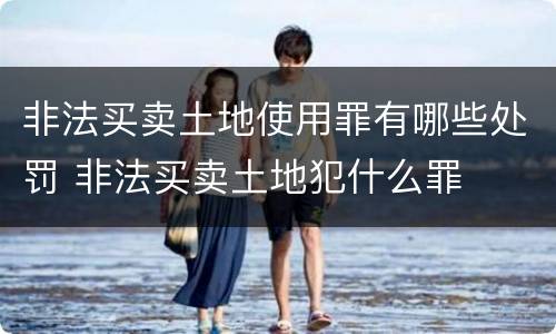 非法买卖土地使用罪有哪些处罚 非法买卖土地犯什么罪