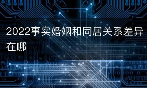 2022事实婚姻和同居关系差异在哪