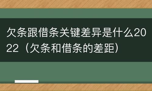 欠条跟借条关键差异是什么2022（欠条和借条的差距）