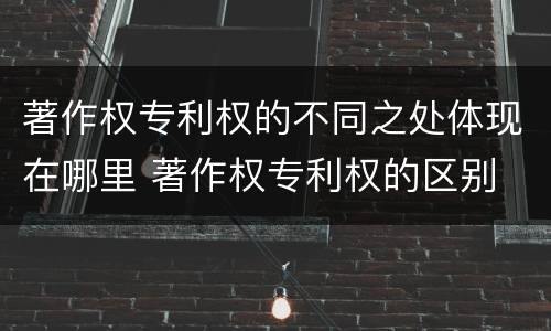 著作权专利权的不同之处体现在哪里 著作权专利权的区别