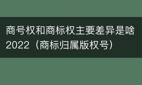 商号权和商标权主要差异是啥2022（商标归属版权号）
