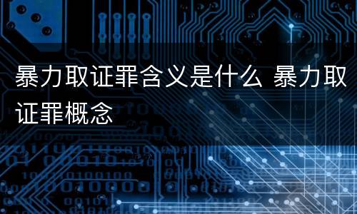 暴力取证罪含义是什么 暴力取证罪概念