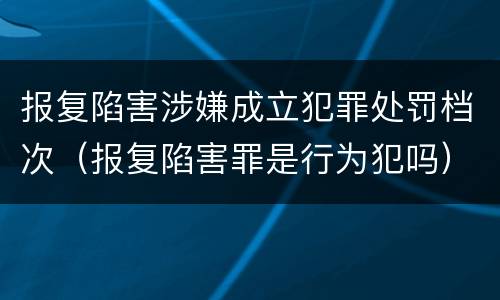 报复陷害涉嫌成立犯罪处罚档次（报复陷害罪是行为犯吗）