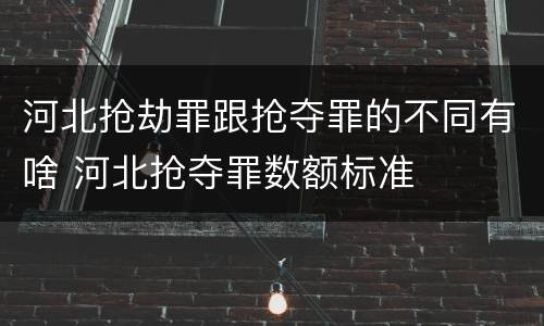 河北抢劫罪跟抢夺罪的不同有啥 河北抢夺罪数额标准