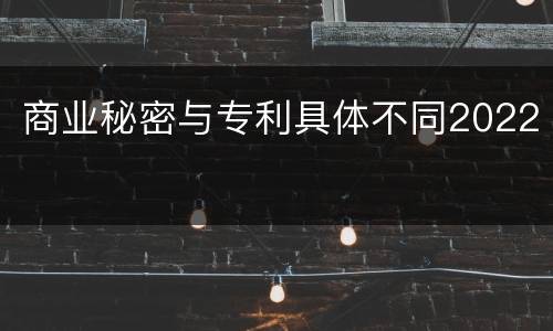 商业秘密与专利具体不同2022
