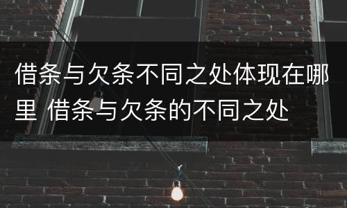 借条与欠条不同之处体现在哪里 借条与欠条的不同之处