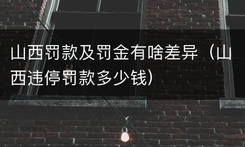 山西罚款及罚金有啥差异（山西违停罚款多少钱）