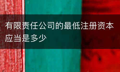 有限责任公司的最低注册资本应当是多少