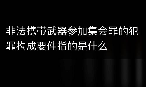 非法携带武器参加集会罪的犯罪构成要件指的是什么