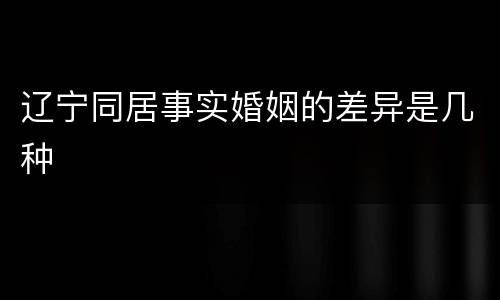 辽宁同居事实婚姻的差异是几种
