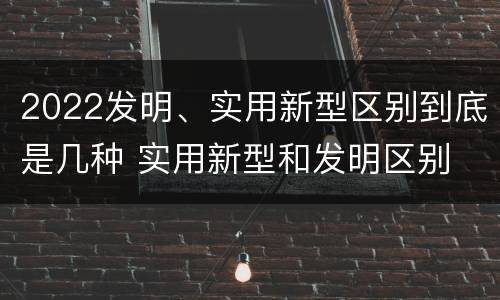 2022发明、实用新型区别到底是几种 实用新型和发明区别
