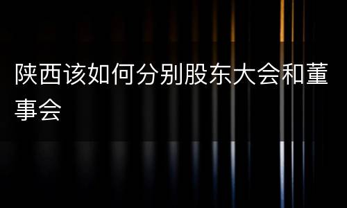 陕西该如何分别股东大会和董事会