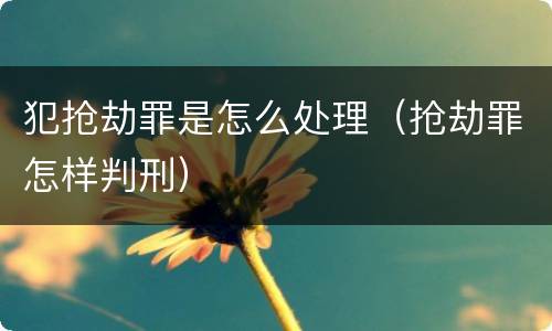 犯抢劫罪是怎么处理（抢劫罪怎样判刑）